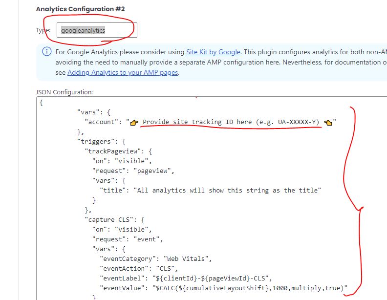 Wordpress AMP plugin setting for google Analytics
